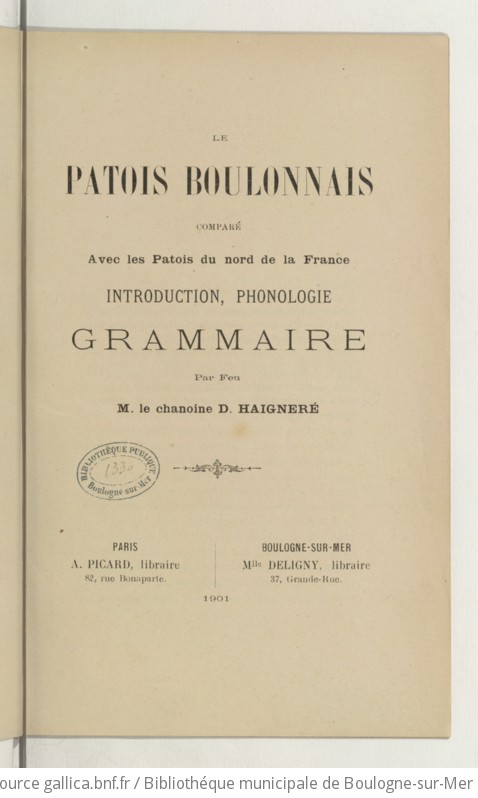 Le patois boulonnais comparé avec les patois du Nord de la France 2