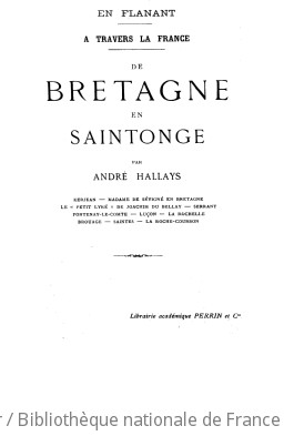 En flnant.... De Bretagne en Saintonge / par Andr Hallays