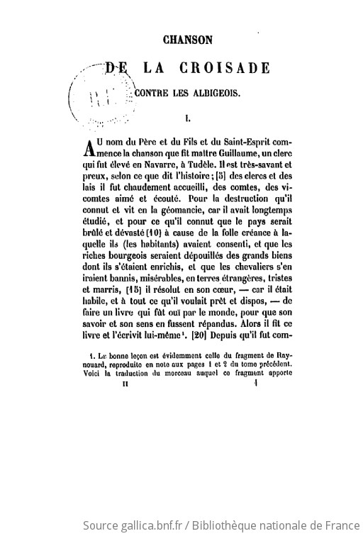 La Chanson De La Croisade Contre Les Albigeois Tome Traduction Et