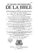 Notice Bibliographique Le Grand Dictionnaire De La Bible Ou