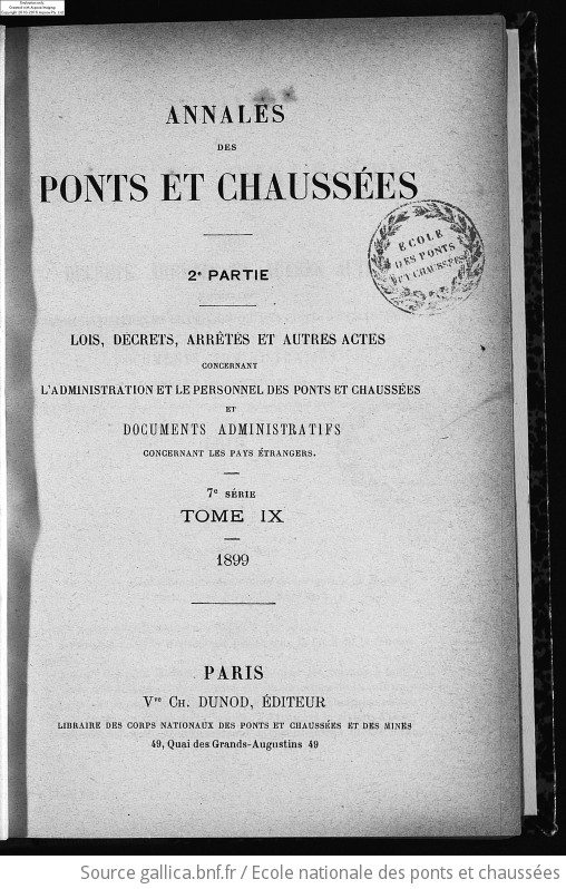 Annales Des Ponts Et Chauss Es M Moires Et Documents Relatifs L Art