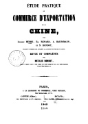 Étude pratique du commerce d'exportation de la Chine  I. Hedde. 1849