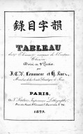 Tableau des éléments vocaux de l'écriture chinoise  J.-C.-V. Levasseur ; H. Kurz. 1829