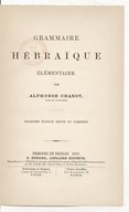 A. Chabot Grammaire hébraïque élémentaire  1889