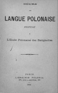 Cours de langue polonaise professé à l'Ecole polonaise des Batignolles  1919