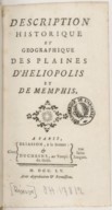 Memphis  Description historique et géographique des plaines d'Héliopolis et de Memphis.  C.-L. Fourmont. 1755