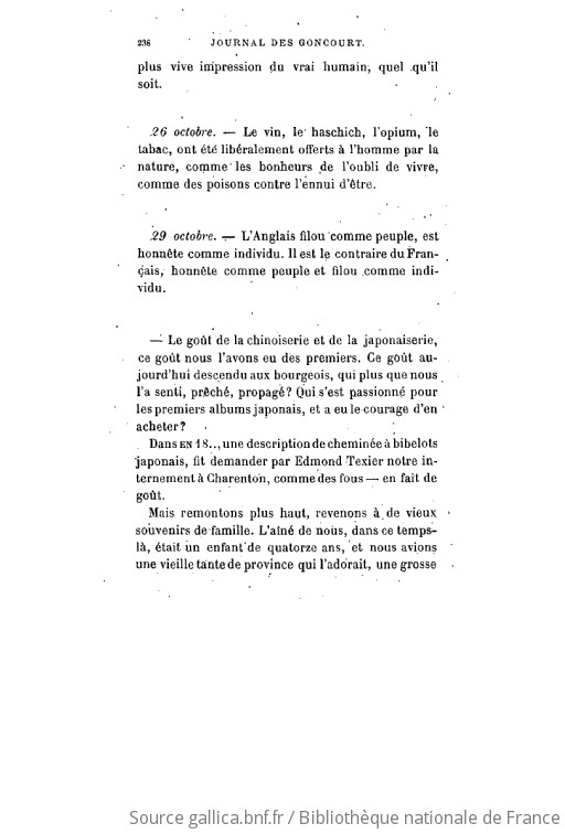 Journal des Goncourt mémoires de la vie littéraire 3e vol Gallica