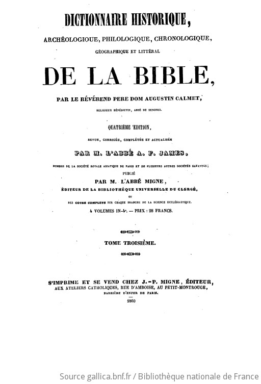 Encyclopédie théologique 1 4 Dictionnaire historique archéologique