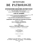 Dictionnaire de patrologie ou Répertoire historique, bibliographique, analytique et critique des saints pères, des docteurs.... III. H-M. - 1854 / par l
