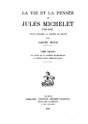 La vie et la pensée de Jules Michelet  1923