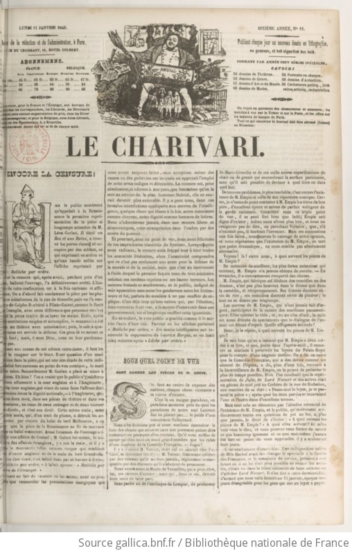 Le Charivari Publiant Chaque Jour Un Nouveau Dessin