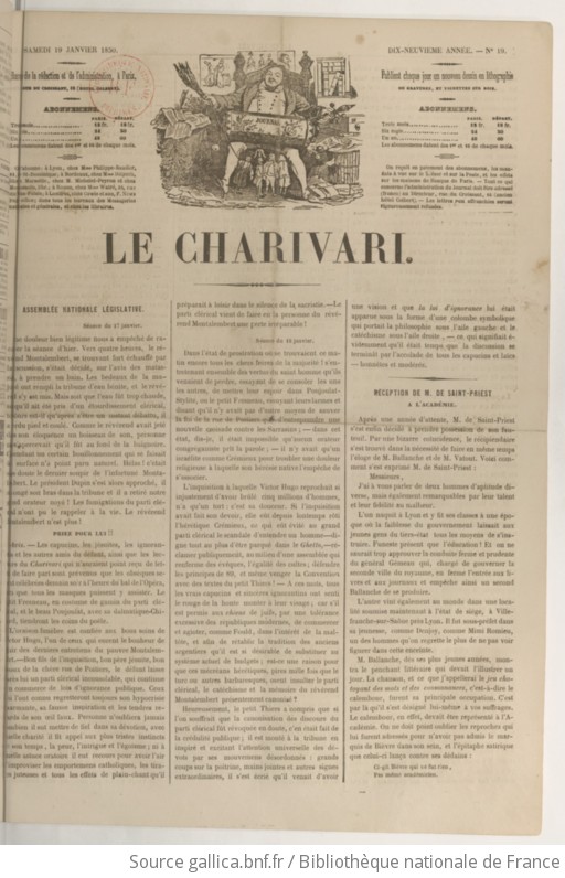 Le Charivari Publiant Chaque Jour Un Nouveau Dessin