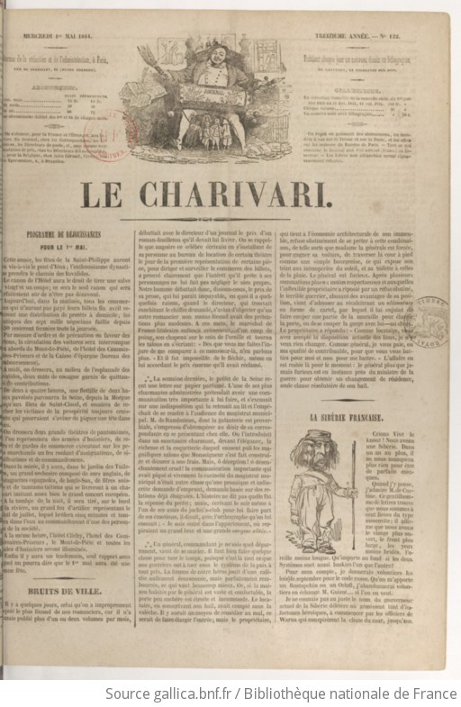 Le Charivari Publiant Chaque Jour Un Nouveau Dessin 1844 05 01