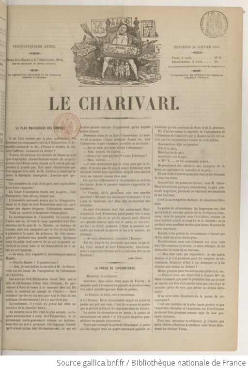 Le Charivari Publiant Chaque Jour Un Nouveau Dessin