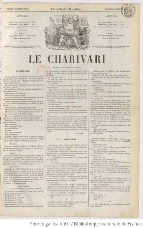 Le Charivari Publiant Chaque Jour Un Nouveau Dessin