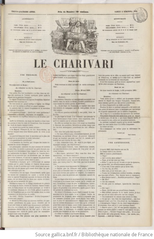 Le Charivari Publiant Chaque Jour Un Nouveau Dessin