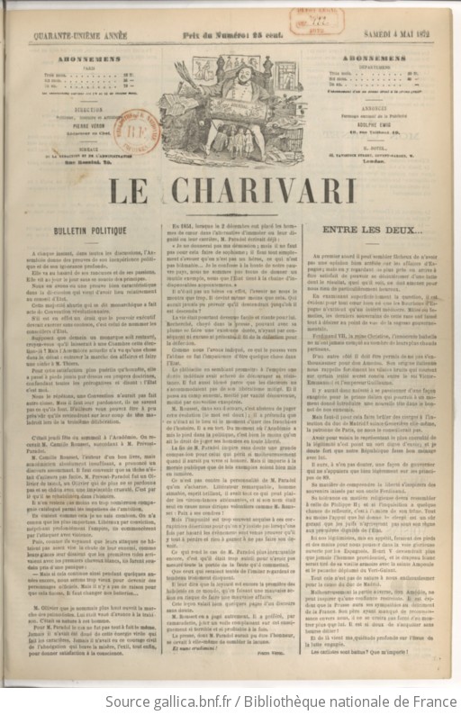 Le Charivari Publiant Chaque Jour Un Nouveau Dessin