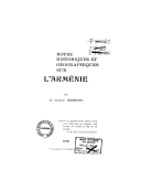 Notes historiques et géographiques sur l'Arménie  E. Brémond. 1918