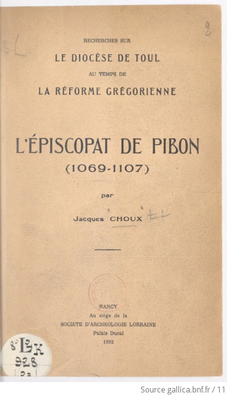 L Piscopat De Pibon Recherches Sur Le Dioc Se De Toul Au