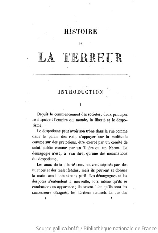 Histoire De La Terreur T Premier D Apr S Des Documents