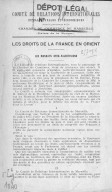 Les droits de la France en Orient : les mandats syro-palestiniens  Chambre de commerce de Marseille. 1923