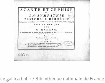 ACANTE ET CÉPHISE - Première édition - 1751