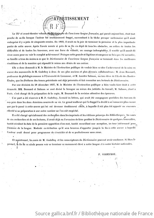 Dictionnaire De L Ancienne Langue Fran Aise Et De Tous Ses Dialectes Du