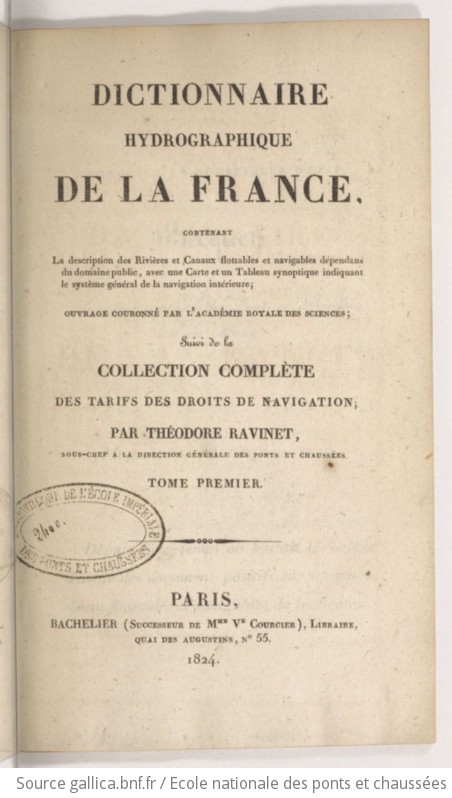 Dictionnaire Hydrographique De La France Contenant La Description Des