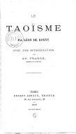 Le taoïsme  L. de Rosny avec une introduction par Ad. Franck.	1892