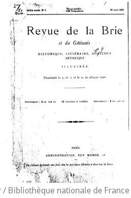 Revue de la Brie et du Gâtinais.