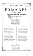 Pologne ! Chant patriotique au bénéfice des Polonais  H. Théry. 1863