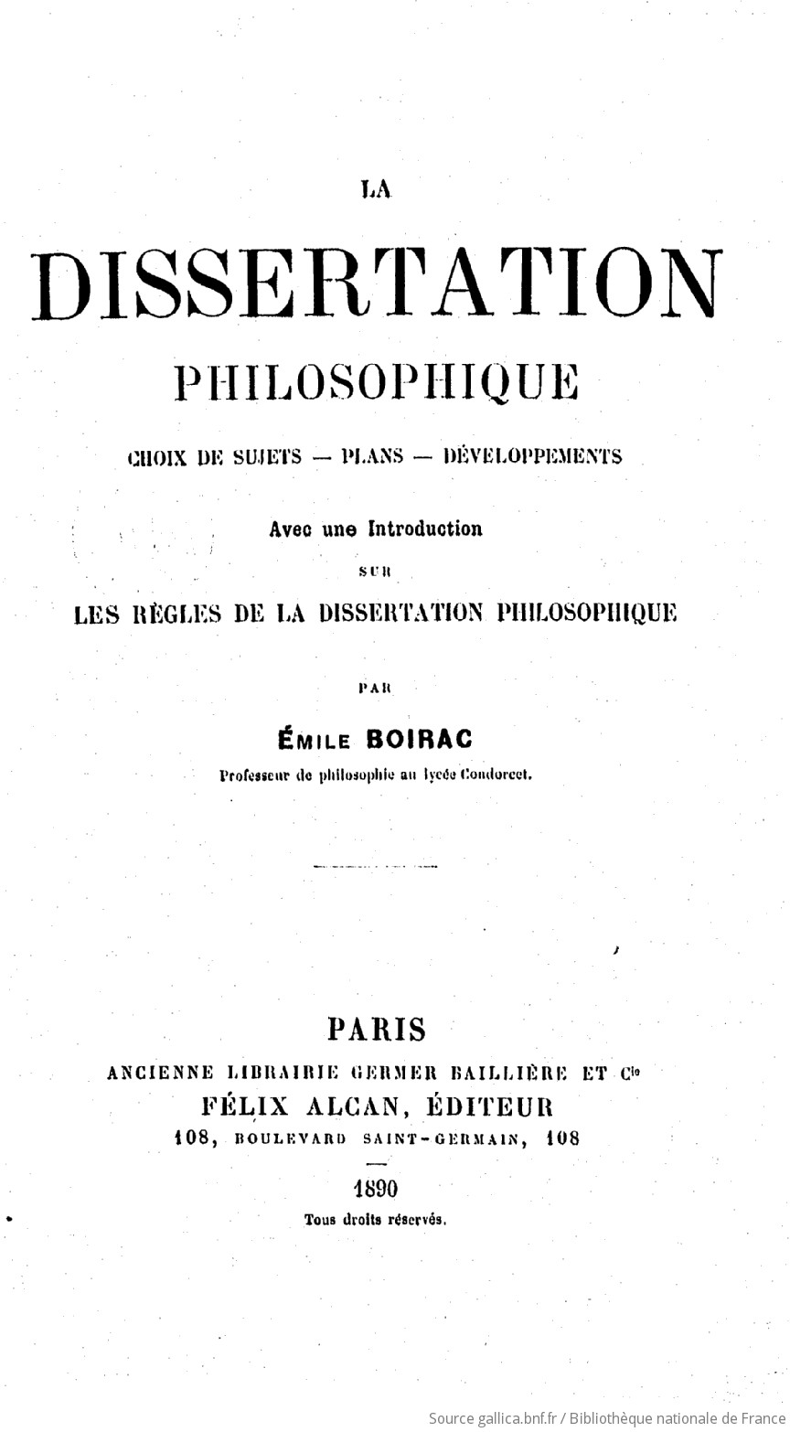Conclusion dissertation philosophique exemple