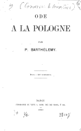 Ode à la Pologne  P. Barthélemy. 1863 