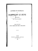 Lettres de Champollion le jeune  recueillies et annotées  H. Hartleben. 1909