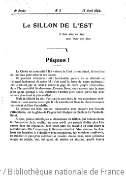 Vive labeur : organe du Sillon de l'Est : paraît le 10 du mois | Sillon de l'Est. Auteur du texte