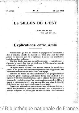 Vive labeur : organe du Sillon de l'Est : paraît le 10 du mois | Sillon de l'Est. Auteur du texte