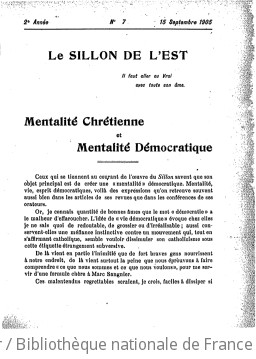 Vive labeur : organe du Sillon de l'Est : paraît le 10 du mois | Sillon de l'Est. Auteur du texte