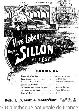 Vive labeur : organe du Sillon de l'Est : paraît le 10 du mois | Sillon de l'Est. Auteur du texte