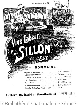 Vive labeur : organe du Sillon de l'Est : paraît le 10 du mois | Sillon de l'Est. Auteur du texte