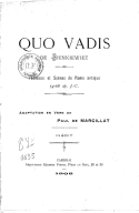 Quo vadis ?  1908 