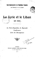 La Foire-Exposition de Beyrouth en 1921 (Syrie et Liban)