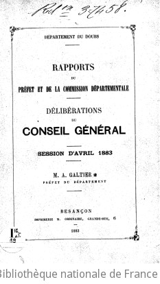 Rapports et délibérations / Conseil général du Doubs | Doubs. Conseil général