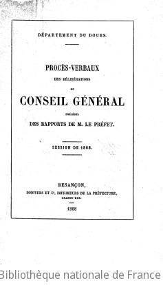 Rapports et délibérations / Conseil général du Doubs | Doubs. Conseil général