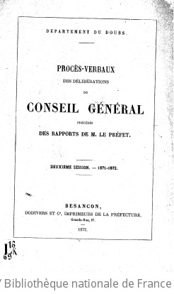 Rapports et délibérations / Conseil général du Doubs | Doubs. Conseil général