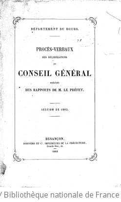 Rapports et délibérations / Conseil général du Doubs | Doubs. Conseil général