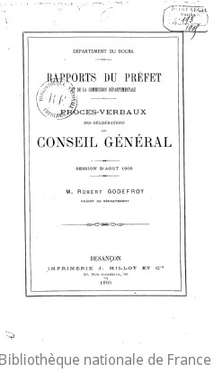 Rapports et délibérations / Conseil général du Doubs | Doubs. Conseil général