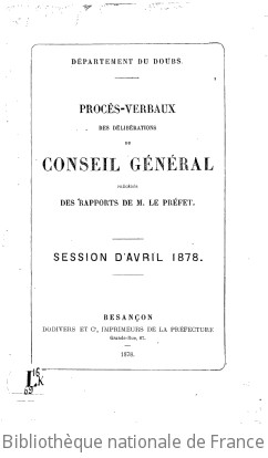 Rapports et délibérations / Conseil général du Doubs | Doubs. Conseil général