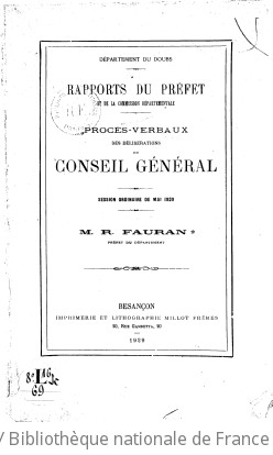 Rapports et délibérations / Conseil général du Doubs | Doubs. Conseil général