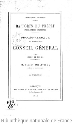 Rapports et délibérations / Conseil général du Doubs | Doubs. Conseil général