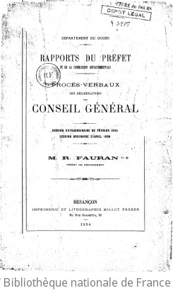 Rapports et délibérations / Conseil général du Doubs | Doubs. Conseil général